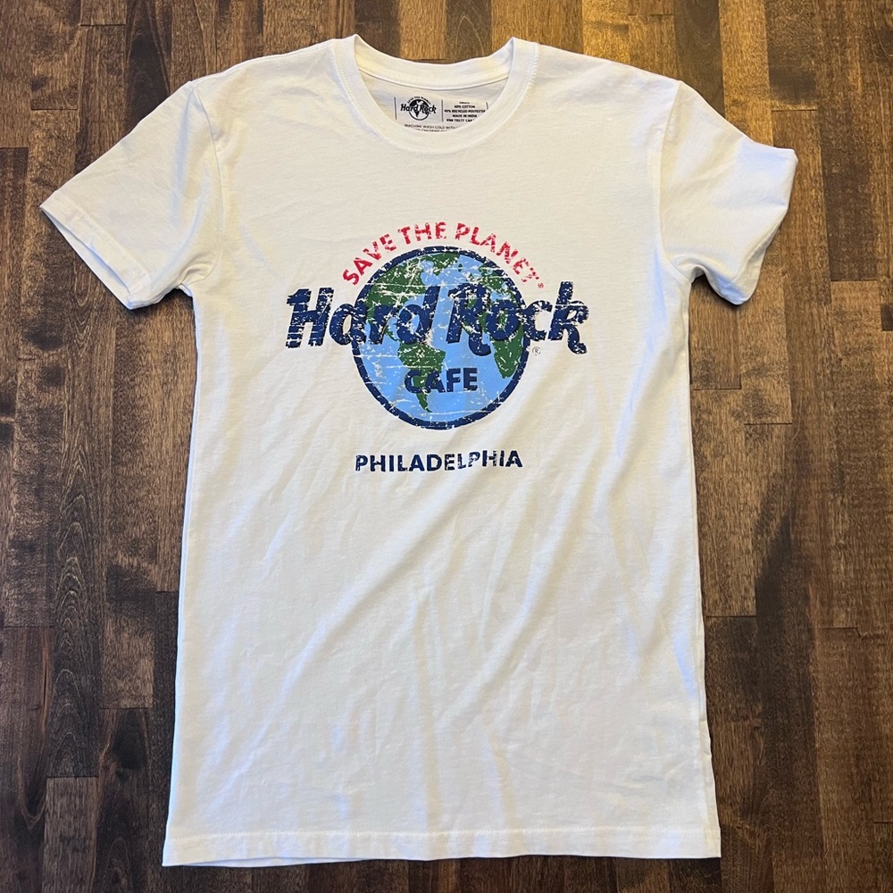 Hard Rock “Save the Planet” Philadelphia white cotton women’s small